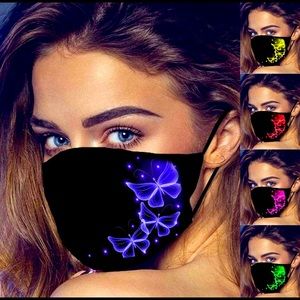 5PCS Women Washable Cotton Fashion Butterfly Face